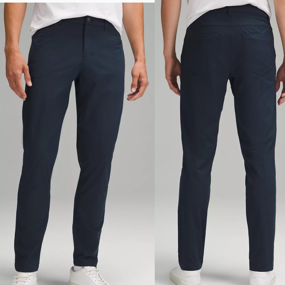 Men’s Lululemon ABC Pant Slim Pants Warpstreme Navy Blue EUC Size 33, Inseam 30